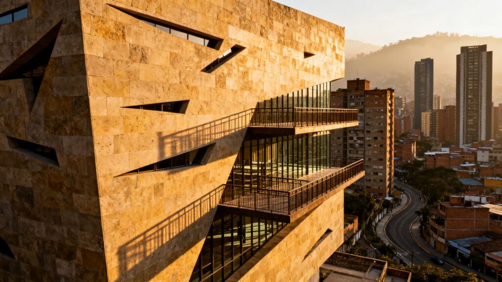 Museo Casa de la Memoria building exterior in Medellín.