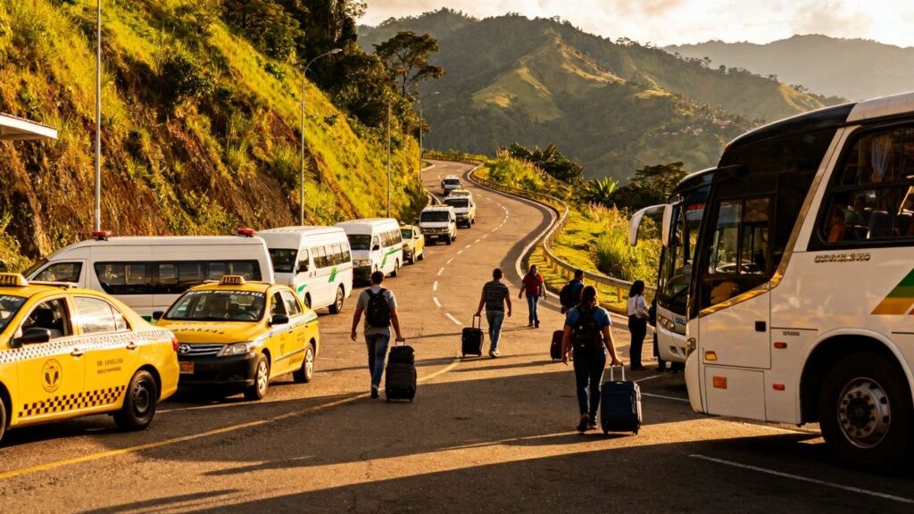 What are the local transport options from Jose Maria Cordova Airport to Medellín?