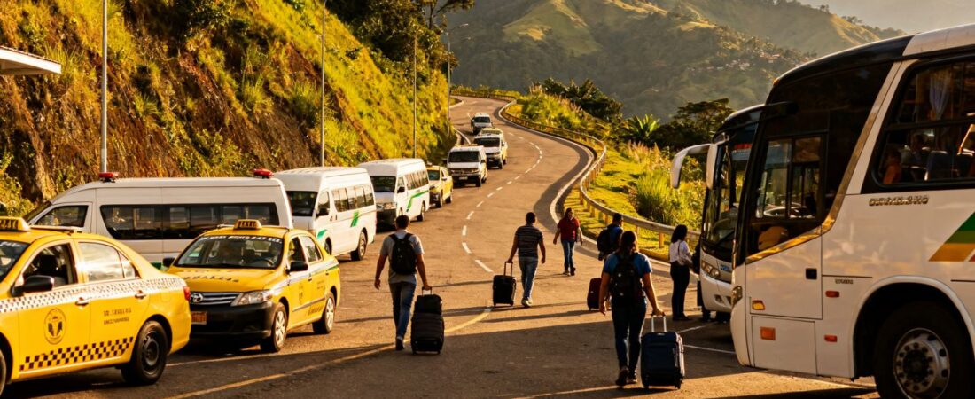 What are the local transport options from Jose Maria Cordova Airport to Medellín?