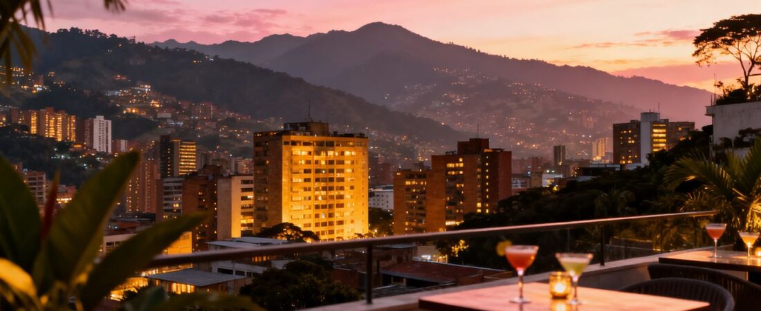 What are the best sunset views at Medellín rooftop bars?